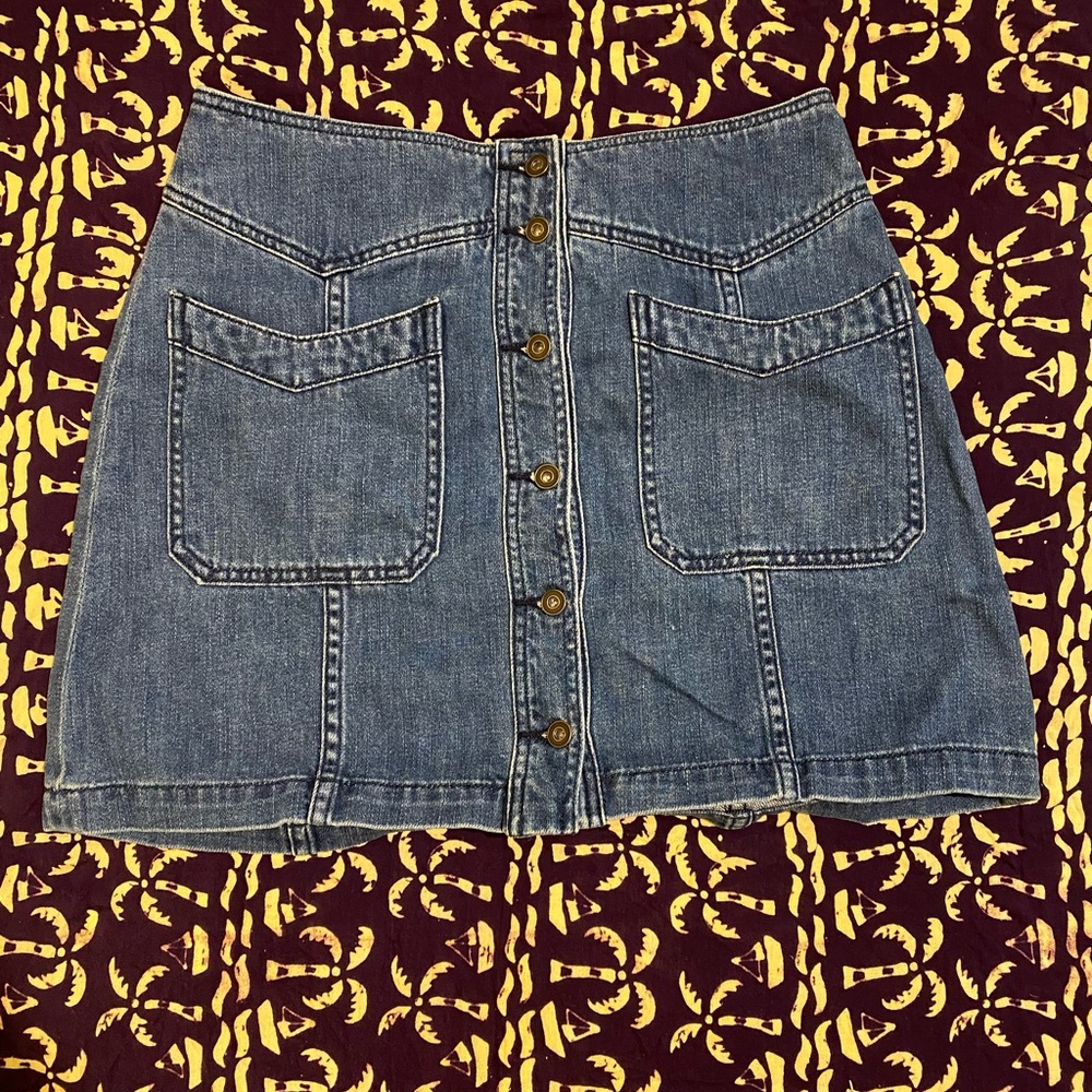 Free People Blue A-Line Mini Skirt Casual